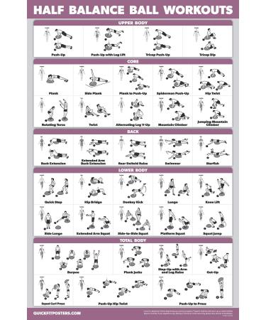 Half Balance Ball Training Poster - Exercise Laminated 18" x 24"
