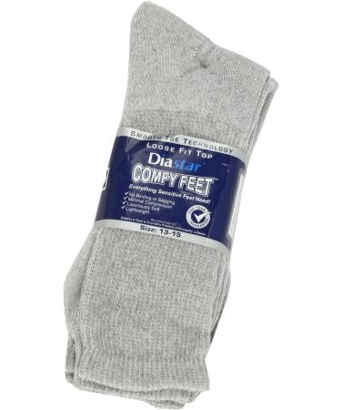 Diastar Comfy Feet Diabetic Socks Grey 13-15 3 Pack - Comfort and Support for Diabetics - Buy Online on GoSupps.com