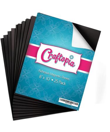 Craftopia Magnets for Crafts 8" x 10" Pack of 25 | Magnetic Sheet for Your Photos or Drawings to Stick on Your Fridge - Flexible Magnets with Adhesive Backing for Craft | Premium Quality |