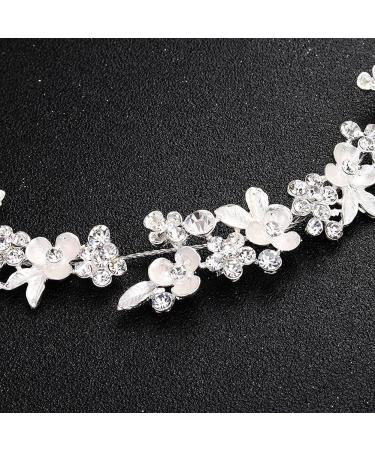 Crystal Bridal Headband Silver Wedding Rhinestone Hair Accessories for Bride Bridesmaid Bridal Crystal Headpiece for Women - Buy Online on GoSupps.com