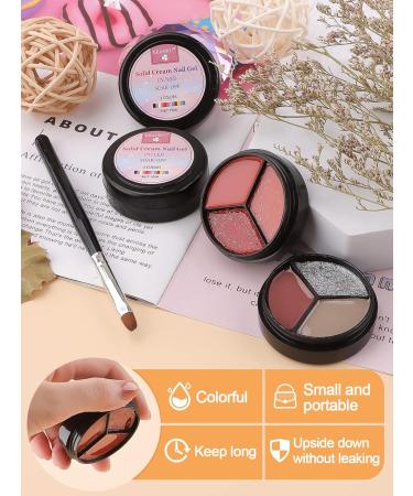 Ebanku 6 Colors Solid Cream Gel Nail Polish Set - 3 in 1 Pudding Gel for Salon Quality Nail Art | UV Gel Nail Polish with Brushes | Perfect for Gel Nails - Buy Online on GoSupps.com