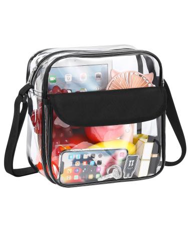 Moko Station approved carrying bag Statium APPROVED clear pocket transparent crossbody shoulder bag with adjustable belt for work sport games concerts - black black - 25.5*10.5.5 cm - Buy Online on GoSupps.com