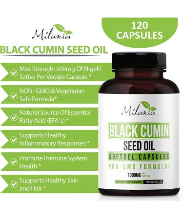 Black Seed Oil Capsules 120 Softgels - Omega 3 6 9 Supplement - Immune, Digestive & Heart Health Support - Halal, Non-GMO - 120 Count - Buy Online on GoSupps.com