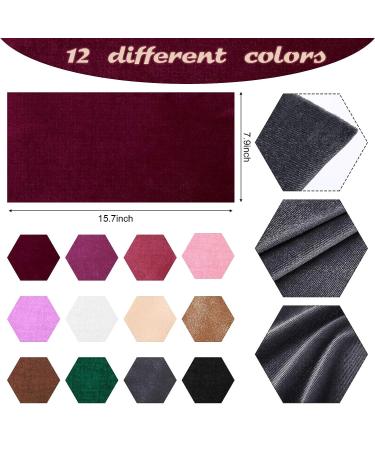 12 Pieces Velvet Hair Scrunchies Making Kit - 12 Colors with Elastic Hair Bands for DIY Hair Accessories - Great for Women and Girls - Buy Online on GoSupps.com