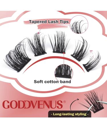 Eyelash Extension Kit Thick Lashes Individual Cluster DIY Lash Extension Kit for Beginner Russian D Curl Individual Eyelashes Kit with Cluster Lashes Glue Bond and Seal Eyelash Tweezers by Goddvenus I-lash cluster kit - Buy Online on GoSupps.com