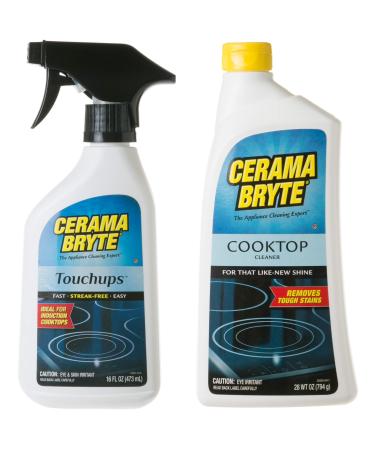 Cerama Bryte Glass-Ceramic Cooktop Cleaning Combo - Cooktop Cleaner (28 oz), with Touchups Spray (16 oz)