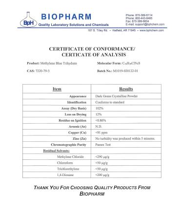 Methylene Blue USP Grade 1% Solution - 50 mL Blue Glass Dropper Bottle - Buy Online on GoSupps.com