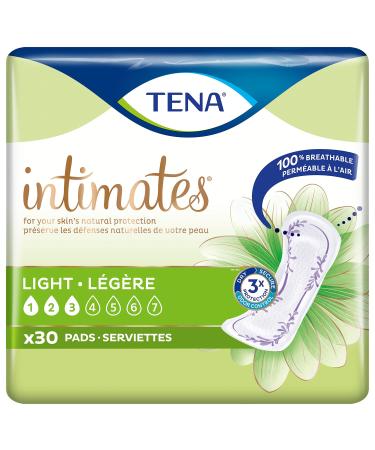 TENA Intimates Incontinence Light Absorbency Ultra Thin Pads for Women, Regular Length, 30 Count (Pack of 6) - Packaging May Vary Tena Incontinence Ultra Thin Pads for Women, Light, Regular, 30 Count