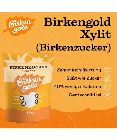 Buy Birch Gold Xylitol 1kg Bag - Pure 100% Xylitol from Finland | Vegan Gluten-Free 40% Fewer Calories | Tooth-Friendly Sweetener - Buy Online on GoSupps.com