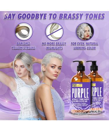 Purple Shampoo & Conditioner Set - Eliminate Brassiness - Ideal for Blonde, Grey, Bleached, Silver Hair - Sulfate-Free - Buy Online on GoSupps.com
