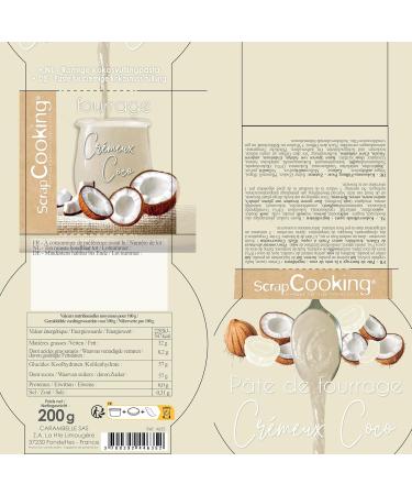 ScrapCooking - P te de Fourrage Cr meux Coco 200 g - Pour Fourrer Tablettes clairs Choux Rochers Macarons G teaux B ches de No l & Cookies - Noix de Coco - P tisserie - 4635 - Buy Online on GoSupps.com