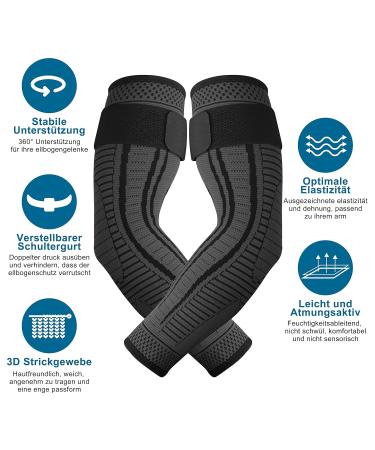 Ruilala Elbow Bandage Compression - Breathable Non-Slip Support for Tennis Golf Arthritis - 2 Pack (Black M) - International Shipping - Buy Online on GoSupps.com