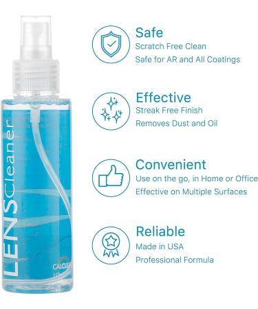 California Accessories Cal Clear Lens Cleaner Spray - 4oz Pack of 4 for Eyeglasses, Screens - Glasses Cleaning Solution - Buy Online on GoSupps.com