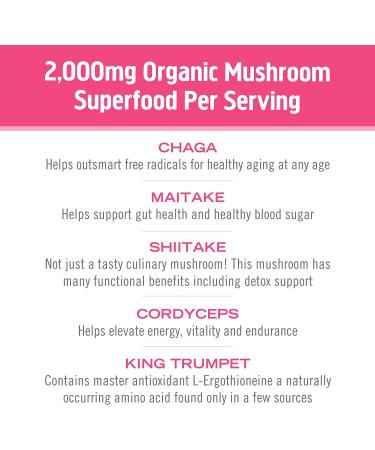 Om Mushroom Beauty Blend Powder - Superfood Supplement for Hair, Skin & Nails | 3.5 oz | Chaga, Cordyceps, Maitake - Buy Online on GoSupps.com