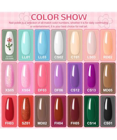 PEACECOLOR Gel Nail Kits Full Set for Beginners 20 PCS Gel Nail Polish Set with 36W Lamp Starter Kit and Top Base Coat Manicure Tools Nail Decorations Nail Art Design Kit Gift for Women kit-11 - Buy Online on GoSupps.com