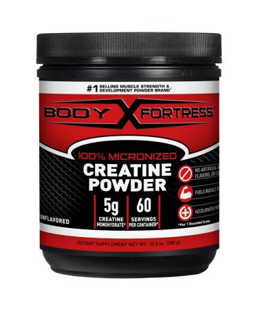 Body Fortress 100% Creatine Monohydrate Powder - Unflavored Micronized Creatine Supplement for Muscle Growth Strength & Recovery Pre Workout & Post Workout for Women and Men - 5g Per Scoop 300 grams