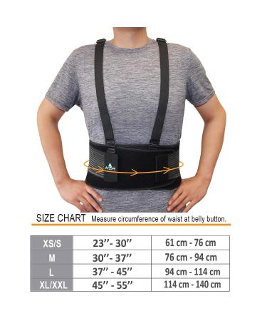AllyFlex XL/XXL Sports Back Brace with Y-Shape Suspenders and Dual 3D Lumbar Support for Lifting Work - Relieve Pain and Prevent Injury - Buy Online on GoSupps.com