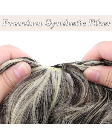 Silk-Co Hair Part with Rubber Band | Wavy Soft Dutt & Thickening Hair Extensions - Medium Brown & Bleach | 45g Messy Bun Updos - Buy Online on GoSupps.com