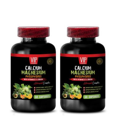 Calcium Magnesium Phosphorus Supplement - Calcium Magnesium Phosphorus - Calcium Magnesium Phosphorus Tablets Magnesium Citrate Supplement Phosphorus-Rich Supplements 2 Bottles 120 Capsules