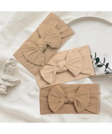 3-Piece Baby Headband Set for Girls | Newborn Turban Hair Bands | Elastic Nylon Children Headgear - Buy Online on GoSupps.com