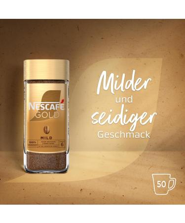 Nestl Germany NESCAF GOLD Mild soluble bean coffee from excellent coffee beans instant powder caffeinated and aromatic individually packed 1 x 100 g - Buy Online on GoSupps.com