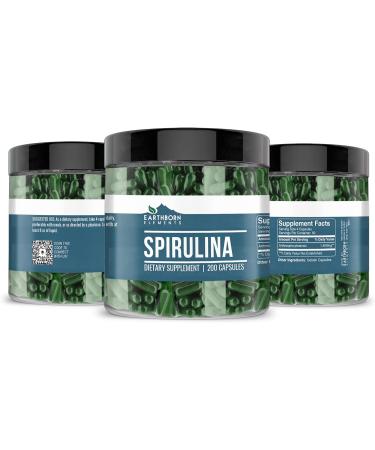 Earthborn Elements Spirulina 1400mg Capsules - Pure & Undiluted, 200 Count - Buy Online on GoSupps.com