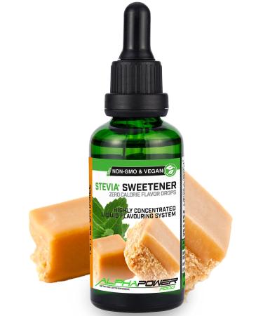 Alphapower Food |Stevia sugar -free flavor drops toffee caramel |100% natural liquid aroma + sugar substitute for water muesli desserts smoothies natural toffee caramel aroma 50 ml (1 Pack)