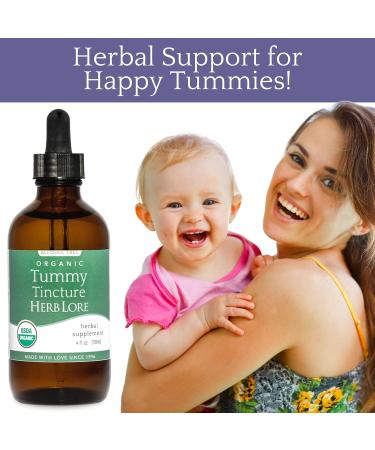 Herb Lore Tummy Tincture USDA Organic Herbal Digestive System Support Alcohol-Free Kid Safe Drops for Occasional Gas Bloating Colic & Upset Stomach - 4 Fl Oz - Buy Online on GoSupps.com