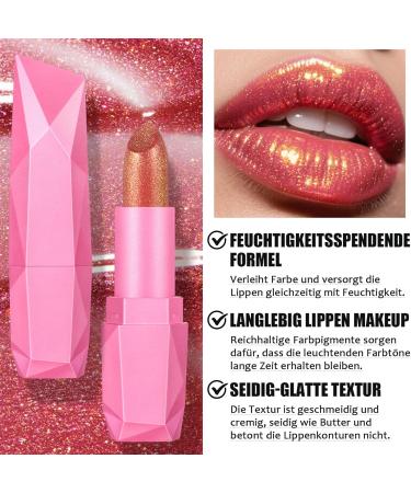 Rouge l vres m tallique rose paillet avec paillettes diamant imperm able et durable brillant 3D avec formule cr meuse et hydratante couleur intense - Buy Online on GoSupps.com