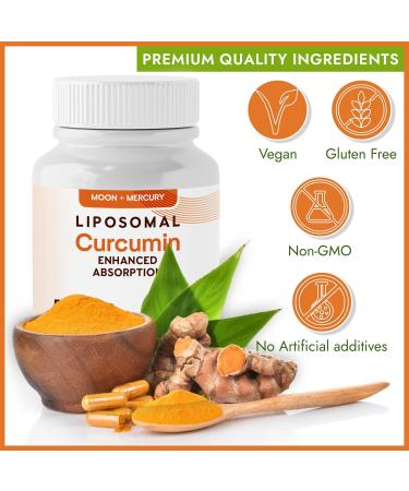 Moon + Mercury Liposomal Turmeric Curcumin 500mg - 60 Turmeric Curcumin Supplements Capsules - Buy Online on GoSupps.com