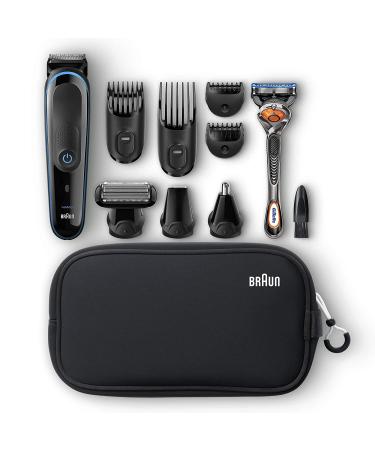 Braun MGK3980 9-in-1 Hair Clippers for Men - Beard, Ear & Nose Trimmer, Body Grooming Kit with Gillette ProGlide Razor - Cordless & Rechargeable - Black/Blue (9 Piece Set) - Buy Online on GoSupps.com