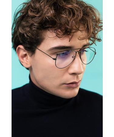 Contacta Blue Block Pilot Computer Glasses - Blue Light Protection for Men & Women with Holder - Neutral Diopters - Gray - Buy Online on GoSupps.com