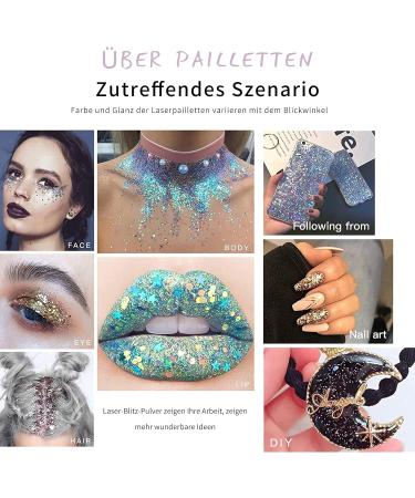 12 Color Festival Glitter Face & Body Set | Nail Art & Hair Decoration | Feminine Makeup Sequins & Accessories - Buy Online on GoSupps.com