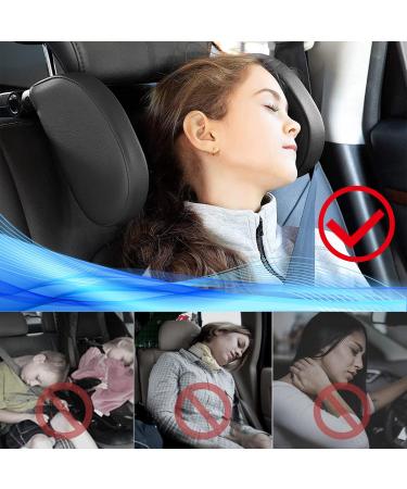 Adjustable Car Headrest for Kids & Adults - 180 Breathable Leather Neck Support for Long Trips (Black) - Buy Online on GoSupps.com