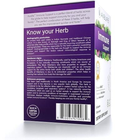 Avalife Immune Support Capsules with Andrographis, Elderberry, Echinacea | Natural Daily Immune Boost Supplement (60 Capsules) - Buy Online on GoSupps.com