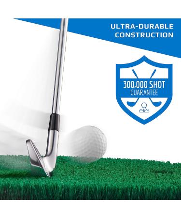 Fiberbuilt Flight Deck Oval Golf Hitting Mat | Real Grass-Like Performance | Adjustable Height Tee | Black/Green | 21.25 x 13.5 x 1.75 | Indoor/Outdoor - Buy Online on GoSupps.com