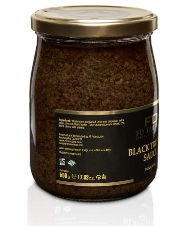 FD TARTUFI Black Truffle Sauce 500g (17.63oz) | Gourmet Tuber Melanosporum Sauce from Italy | Kosher, Non-GMO | Mushrooms & Truffles Specialty Food - Buy Online on GoSupps.com