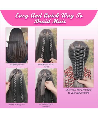 Rat Tail Comb Braid Tool | Hair Loop, Twisting & Parting Comb Set with Elastic Hair Ties - Perfect for French Braids - Buy Online on GoSupps.com