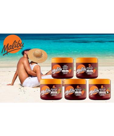 Malibu Sun SPF 4 Bronzing Tanning Body Butter with Beta Carotene and Argan Oil Water Resistant Tropical Coconut Fragrance 300ml - Buy Online on GoSupps.com