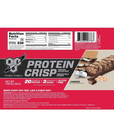 Buy BSN Syntha-6 Protein Crisp Bars - S'mores Flavor - 12 Count | High Protein Snack - Buy Online on GoSupps.com