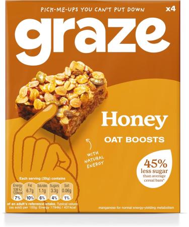 Graze Honey And Oat Bites 4 x 30g 120g - Buy Online on GoSupps.com