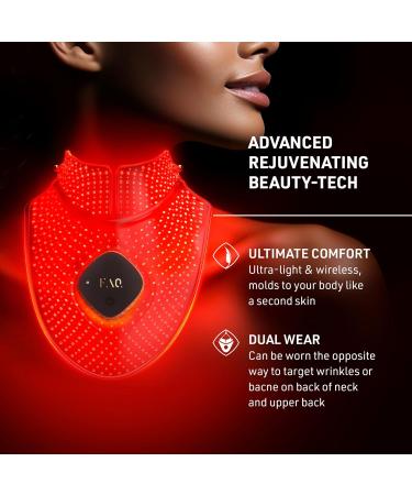 FAQ 211 Wearable Silicone Anti-aging NIR + 7 LED Light Therapy Neck & D collet Mask - Luxury Skincare for Lines & Wrinkles - Wireless & Lightweight - Flexible-Fit & Full Coverage - Beauty Skin Care - Buy Online on GoSupps.com