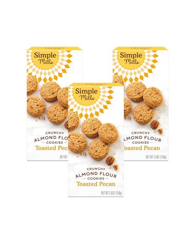 Simple Mills Crunchy Almond Flour Toasted Pecan Cookies - Pack of 6 | 5.5 Oz - Gluten-Free & Delicious - Buy Online on GoSupps.com