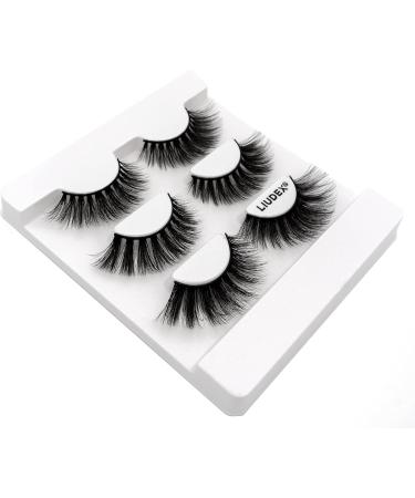 LIUDEX False Eyelashes - 3 Pairs - Different Style - 3D Mink False Eyelashes Natural Look Reusable Fake Lashes Volume Fluffy Soft Wispy Eyelash Trio - Buy Online on GoSupps.com