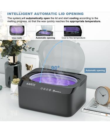 KARITE Paraffin Wax Machine for Hands and Feet | Auto Open Lid | Arthritis Paraffin Bath | Fast 20Min Meltdown | Precision Temp Control | 4500ml Warmer with 8Pack Refills - Black - Buy Online on GoSupps.com