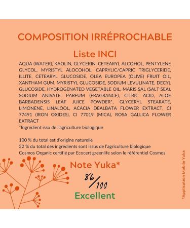 Les Poulettes - Organic certified revitalising mask for radiance pink clay and mimosa wax 75 ml face mask with clay natural ingredients made in France - Buy Online on GoSupps.com