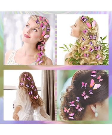 WILLBOND 24 Pieces Small Realistic Colorful Butterfly Hair Clips - Handmade 90s Barrettes for Women and Girls in Pink - Hair Accessories - Buy Online on GoSupps.com