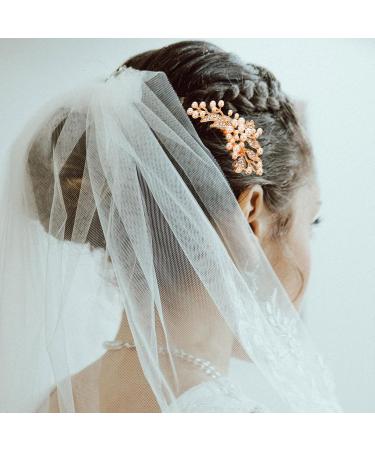 Beavorty Pearl Hair Comb Decorative Women Hair Comb Rhinestone Hair Comb Wedding Bridal Hair Comb Golden - Buy Online on GoSupps.com