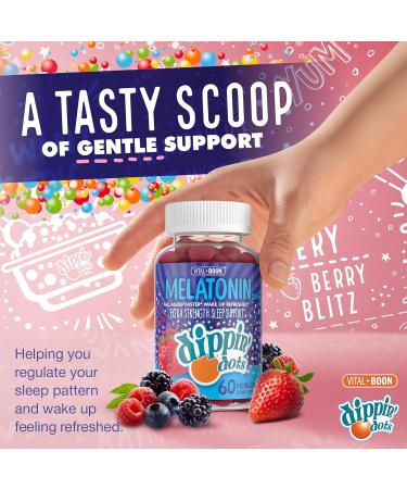 Dippin' Dots Extra Strength Melatonin 20mg Gummies for Adults - Melatonin Gummies with 20mg per Serving - Vegan Friendly Nighttime Sleep Supplement - Made with Natural Colors & Flavors (60 Count) - Buy Online on GoSupps.com