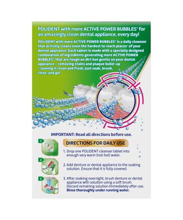 Polident Overnight Whitening Antibacterial Dental Appliance Cleanser Tablets, 90 Count (2 Pack) - Buy Online on GoSupps.com